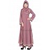 Layered designer abaya - Puce Pink Layered designer abaya - Puce Pink